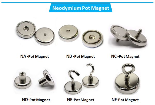 External Thread Neodymium Pot Magnets Mounting Magnet 